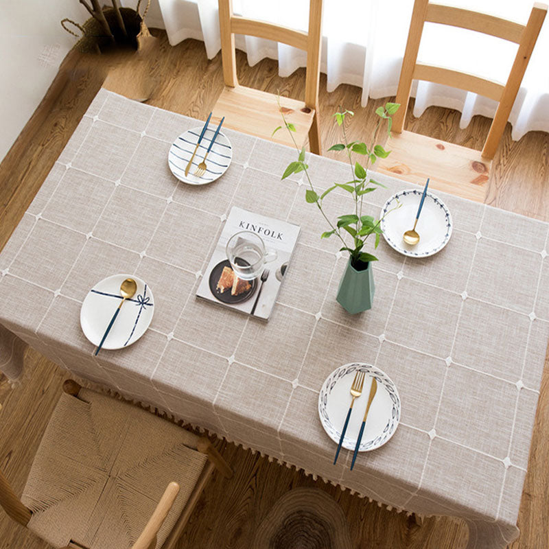Vivolux | Wasserdicht Ölbeständig Rechteckige Tischdecke Baumwolle Leinen Faltenresistente Tischdecke für Küche Esszimmer Buffet Party