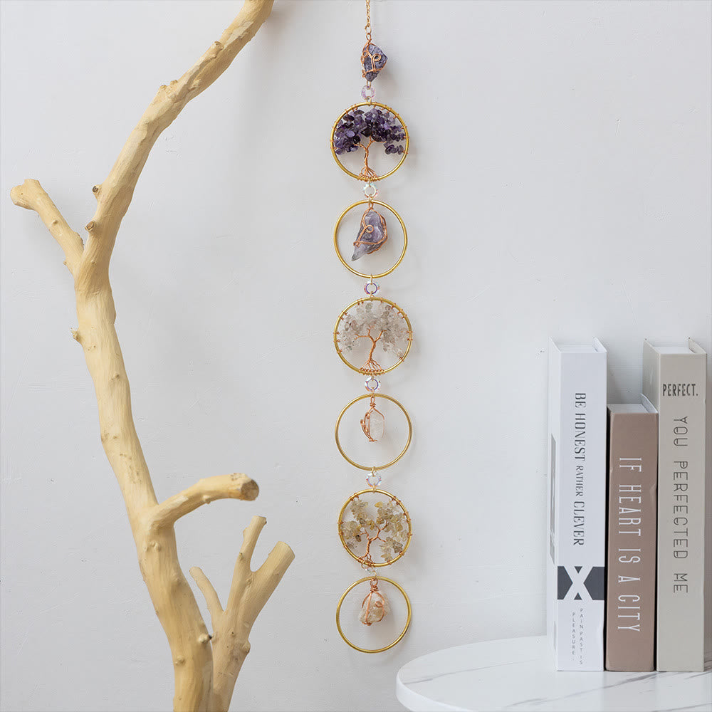 Vivolux | Kristall Lebensbaum 6 Ringe Wanddeko Ornament