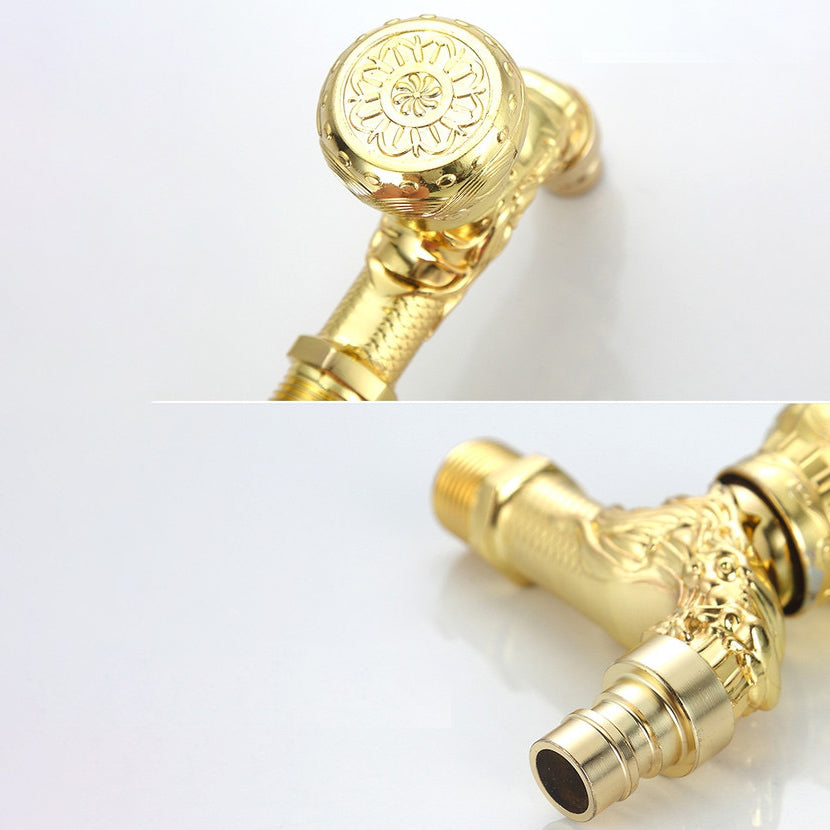 Vivolux | Vintage Classic Waschbeckenarmatur Zink Einhebel Drache Prägung Wandmontierte Armatur