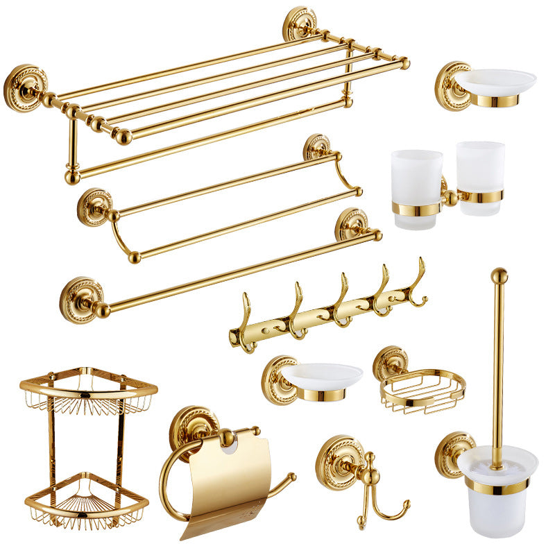 Vivolux | Traditionelles Goldenes Badzubehör-Set Kupfer Badezimmer Zubehör Kit