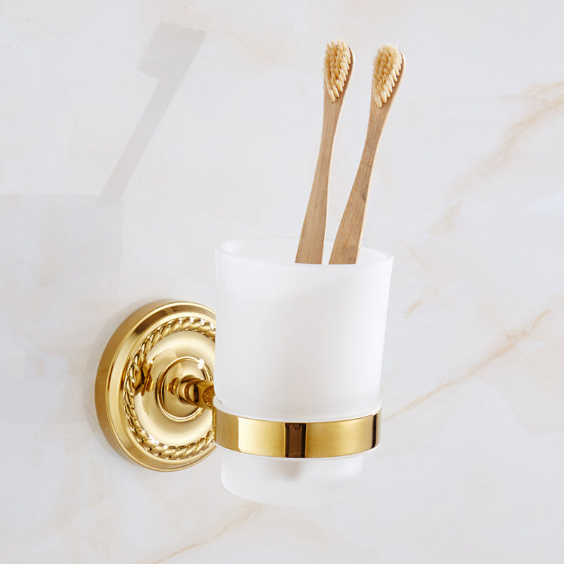 Vivolux | Traditionelles Goldenes Badzubehör-Set Kupfer Badezimmer Zubehör Kit