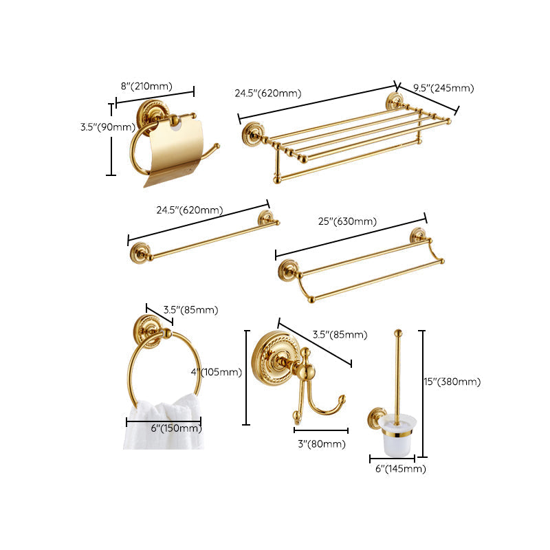 Vivolux | Traditionelles Goldenes Badzubehör-Set Kupfer Badezimmer Zubehör Kit