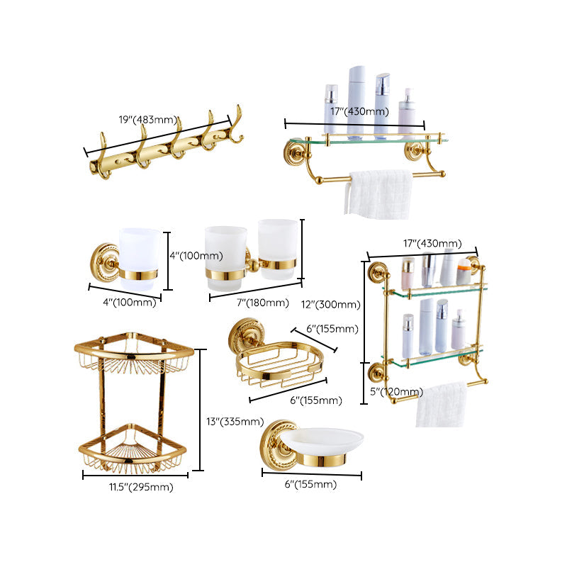 Vivolux | Traditionelles Goldenes Badzubehör-Set Kupfer Badezimmer Zubehör Kit