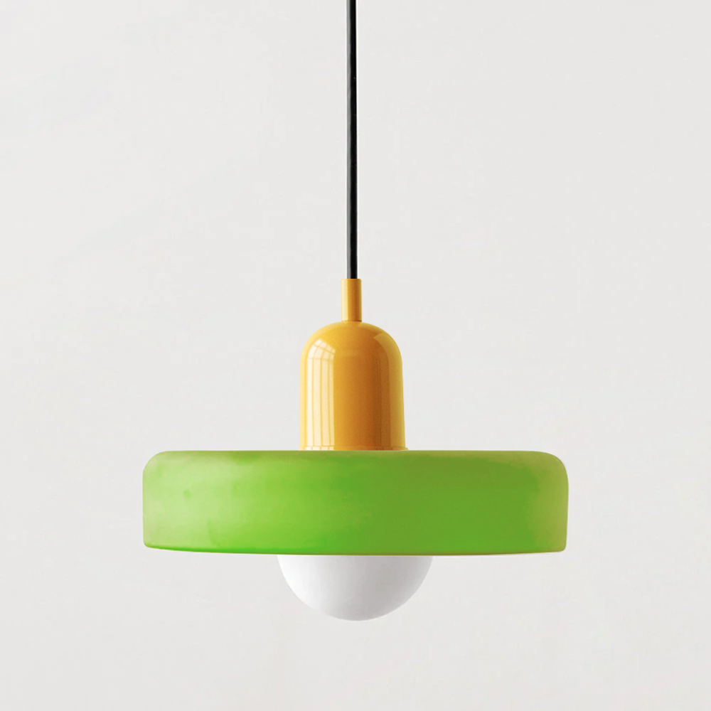 Vivolux | Pendelleuchte aus farbigem Glas | Elegante Hängeleuchte im Bauhaus-Stil | Designlampe für Wohnzimmer & Esszimmer