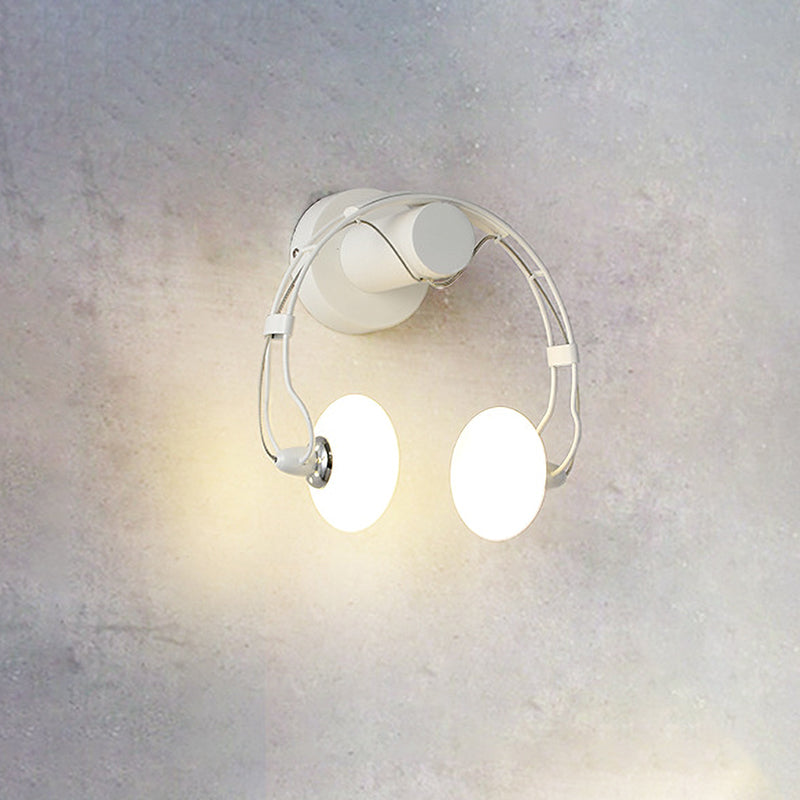 Vivolux | Cartoon Hoofset Vorm Wandlamp Verlichting Metalen 2-Licht Gang LED Wandlamp in Wit/Zwart