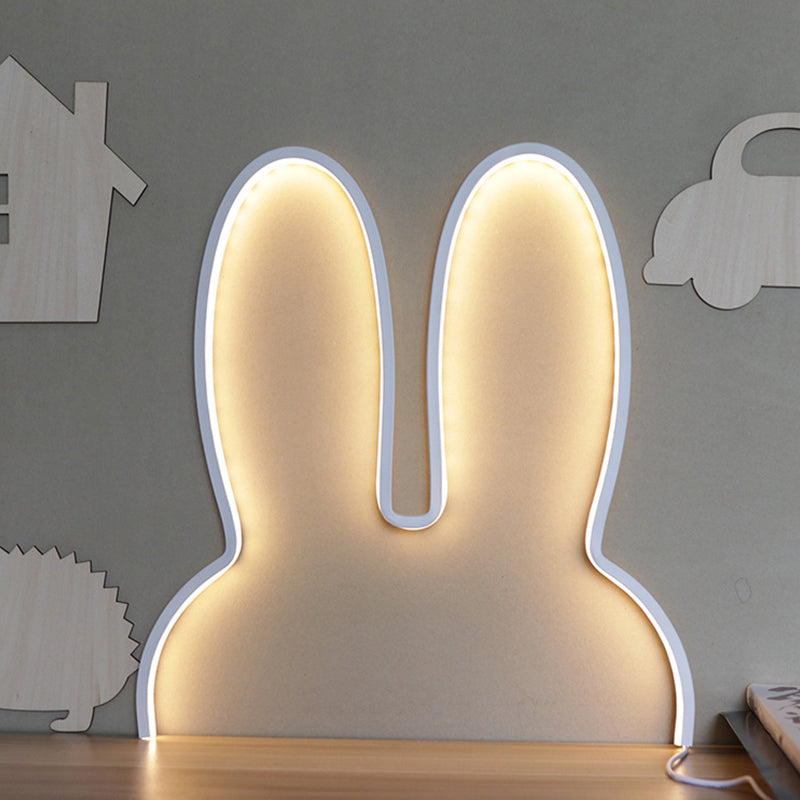 Vivolux | Cartoon Rabbit Frame Wandlamp Verlichting Acryl LED Bedlamp Fixture in Wit/Zwart