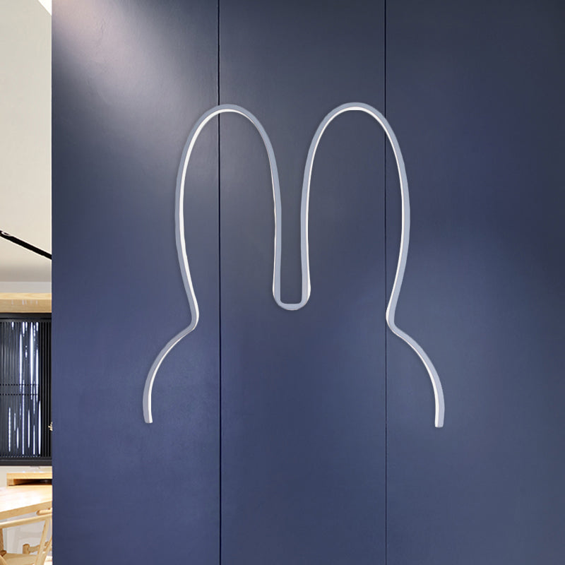 Vivolux | Cartoon Rabbit Frame Wandlamp Verlichting Acryl LED Bedlamp Fixture in Wit/Zwart