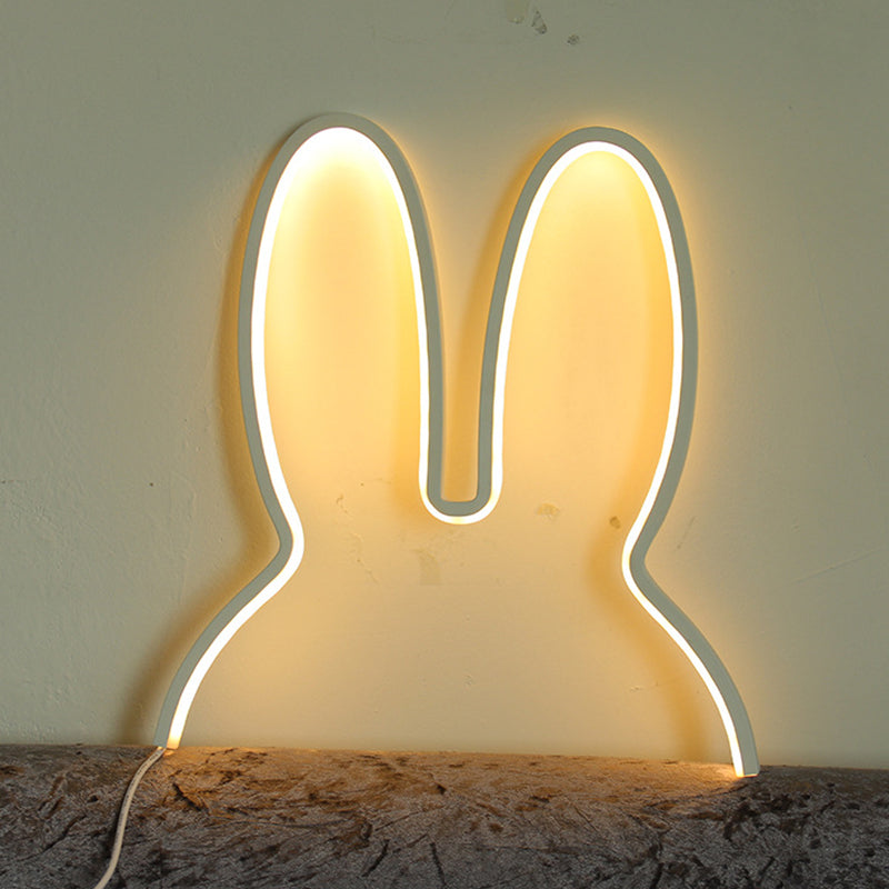 Vivolux | Cartoon Rabbit Frame Wandlamp Verlichting Acryl LED Bedlamp Fixture in Wit/Zwart