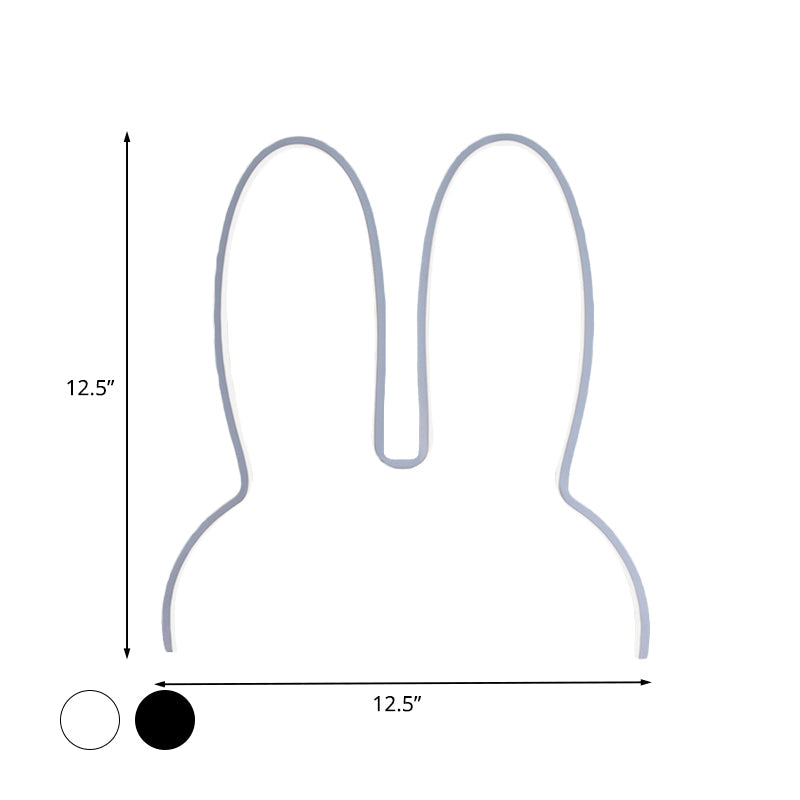 Vivolux | Cartoon Rabbit Frame Wandlamp Verlichting Acryl LED Bedlamp Fixture in Wit/Zwart