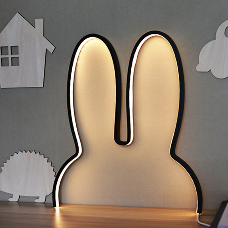 Vivolux | Cartoon Rabbit Frame Wandlamp Verlichting Acryl LED Bedlamp Fixture in Wit/Zwart