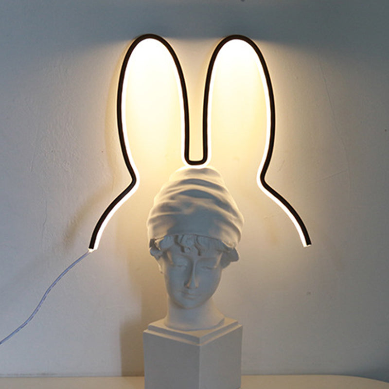 Vivolux | Cartoon Rabbit Frame Wandlamp Verlichting Acryl LED Bedlamp Fixture in Wit/Zwart