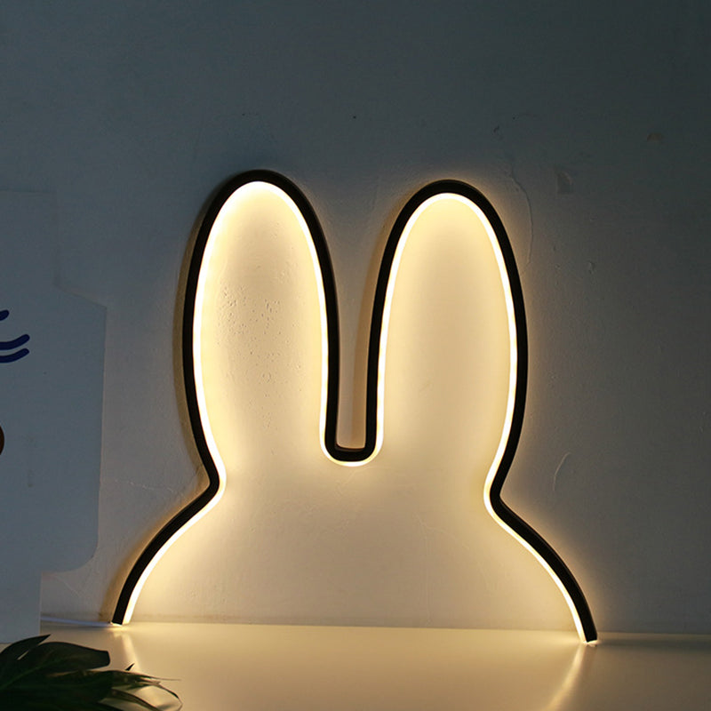 Vivolux | Cartoon Rabbit Frame Wandlamp Verlichting Acryl LED Bedlamp Fixture in Wit/Zwart