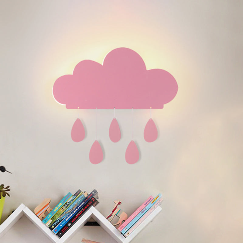 Vivolux | Regenwolk Vorm Wandlamp Cartoon Acryl LED Nachttafellamp Bevestiging in Blauw/Roze