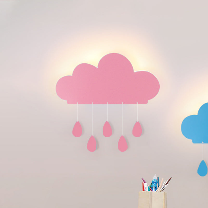 Vivolux | Regenwolk Vorm Wandlamp Cartoon Acryl LED Nachttafellamp Bevestiging in Blauw/Roze