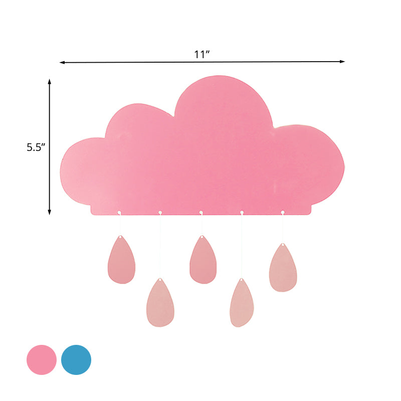 Vivolux | Regenwolk Vorm Wandlamp Cartoon Acryl LED Nachttafellamp Bevestiging in Blauw/Roze