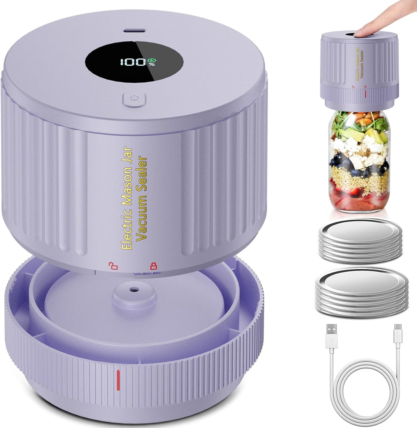 Vivolux | Elektrisches Mason Jar Vakuumierer Set - Bewahre Frische Schnell!