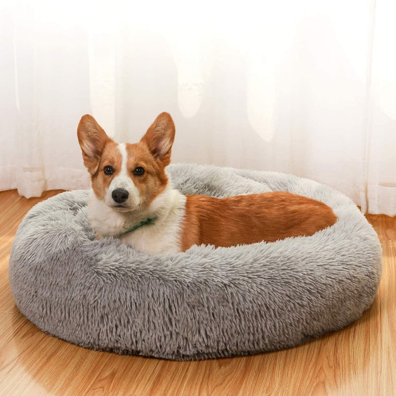 Vivolux | Runder Plüsch Beruhigender Donut Hundebett für kleine bis große Hunde