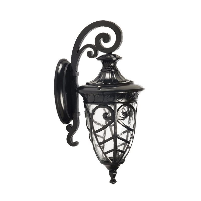 Vivolux | Schwarz 1 Licht Wand Sconces Lampe Rustikal Klar Gesprenkeltes Glas Tannenzapfen Wandbeleuchtung Ideen