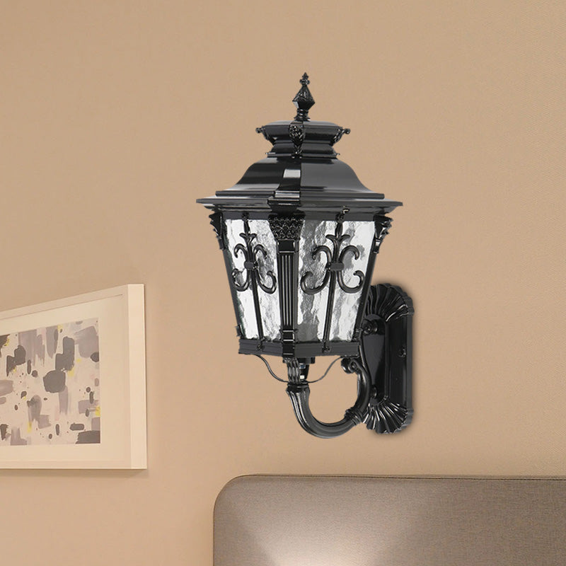Vivolux | Pijl Bloem Buiten Wandmontage Licht Landelijk Helder Waterglas 1 Licht Zwarte Wandlamp Sconces