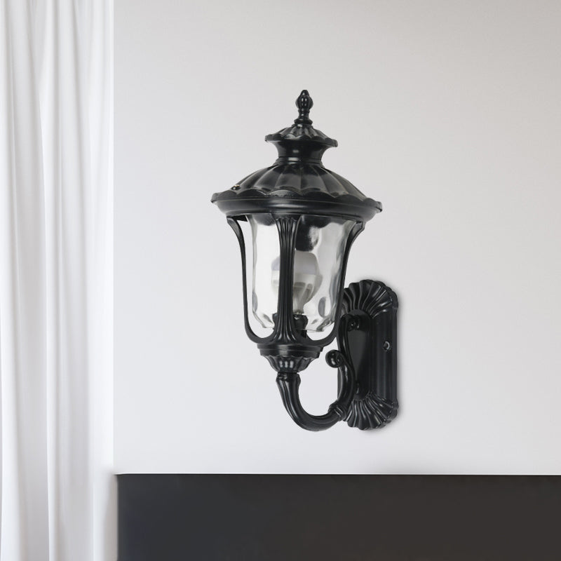 Vivolux | Rustieke Urn Wandlamp Sconces 1-Kop Aluminium Wandmontage Lamp in Zwart/Bronze met Waterglas Shade voor Gang