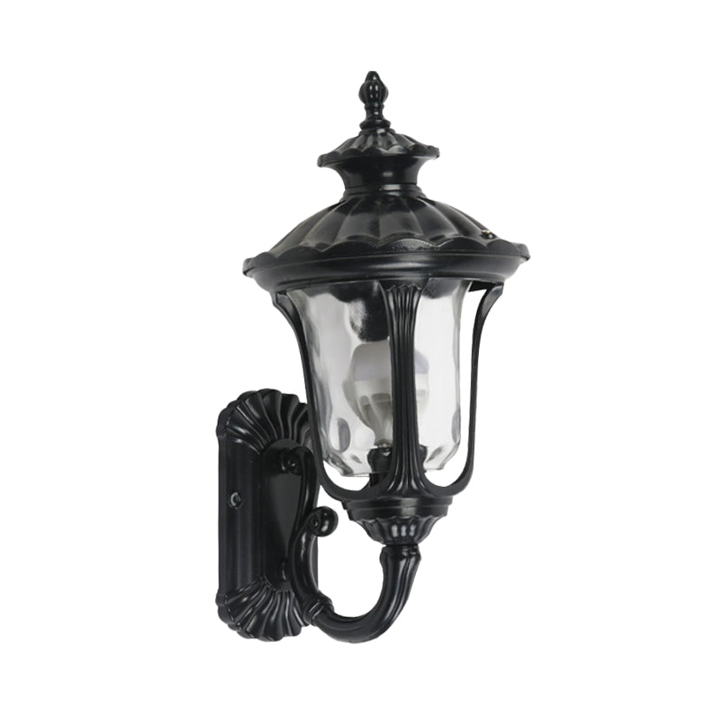 Vivolux | Rustieke Urn Wandlamp Sconces 1-Kop Aluminium Wandmontage Lamp in Zwart/Bronze met Waterglas Shade voor Gang