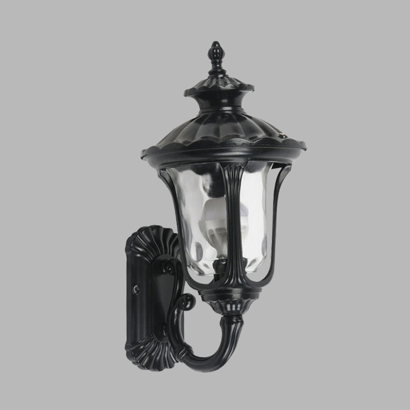 Vivolux | Rustieke Urn Wandlamp Sconces 1-Kop Aluminium Wandmontage Lamp in Zwart/Bronze met Waterglas Shade voor Gang