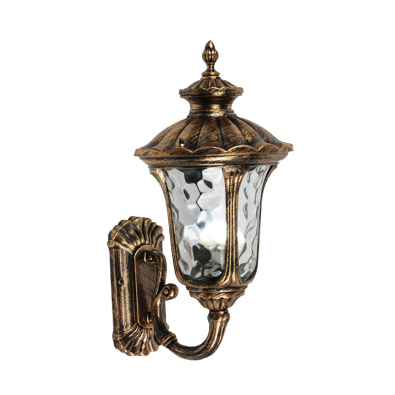 Vivolux | Rustieke Urn Wandlamp Sconces 1-Kop Aluminium Wandmontage Lamp in Zwart/Bronze met Waterglas Shade voor Gang