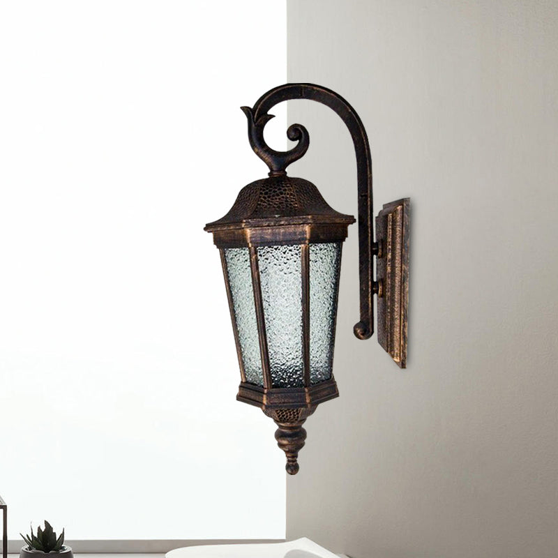 Vivolux | Rust Steranijs Wandlamp Lodges Waterglas 1 Licht Buitenshuis Wandlamp met Tijgerstreepdesign