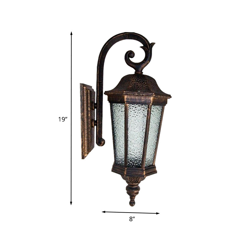 Vivolux | Rust Steranijs Wandlamp Lodges Waterglas 1 Licht Buitenshuis Wandlamp met Tijgerstreepdesign