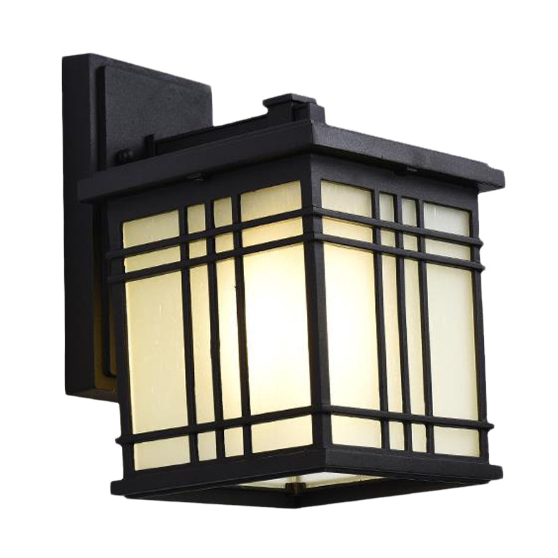 Vivolux | 1 Glühbirne Offene Unterseite Wandlampe Rustikal Schwarz Aluminium Wandmontage Licht mit Opalglas Schirm