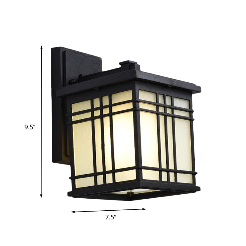 Vivolux | 1 Glühbirne Offene Unterseite Wandlampe Rustikal Schwarz Aluminium Wandmontage Licht mit Opalglas Schirm