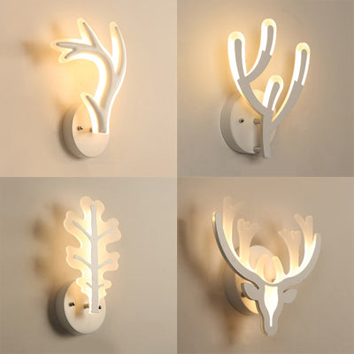 Vivolux | Reh Horn LED Wandlampe Tier Stil Acryl Wandlampe in Weiß für Erwachsene Kinder Schlafzimmer