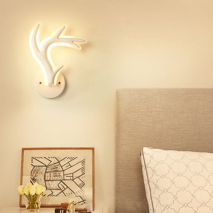 Vivolux | Reh Horn LED Wandlampe Tier Stil Acryl Wandlampe in Weiß für Erwachsene Kinder Schlafzimmer