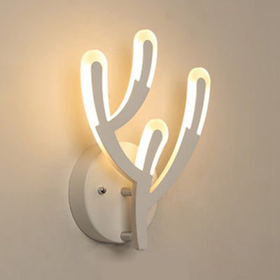 Vivolux | Reh Horn LED Wandlampe Tier Stil Acryl Wandlampe in Weiß für Erwachsene Kinder Schlafzimmer