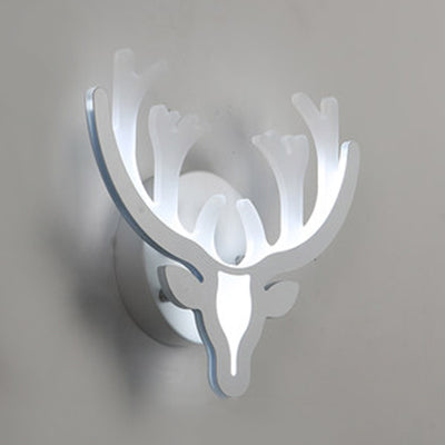 Vivolux | Reh Horn LED Wandlampe Tier Stil Acryl Wandlampe in Weiß für Erwachsene Kinder Schlafzimmer