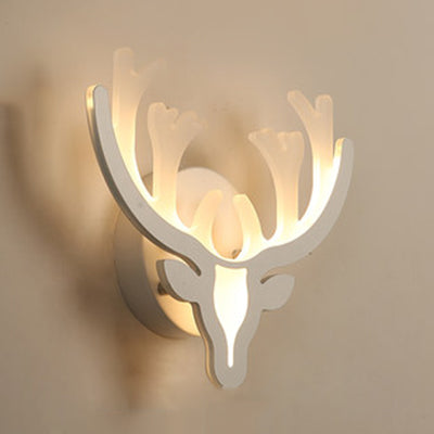 Vivolux | Reh Horn LED Wandlampe Tier Stil Acryl Wandlampe in Weiß für Erwachsene Kinder Schlafzimmer
