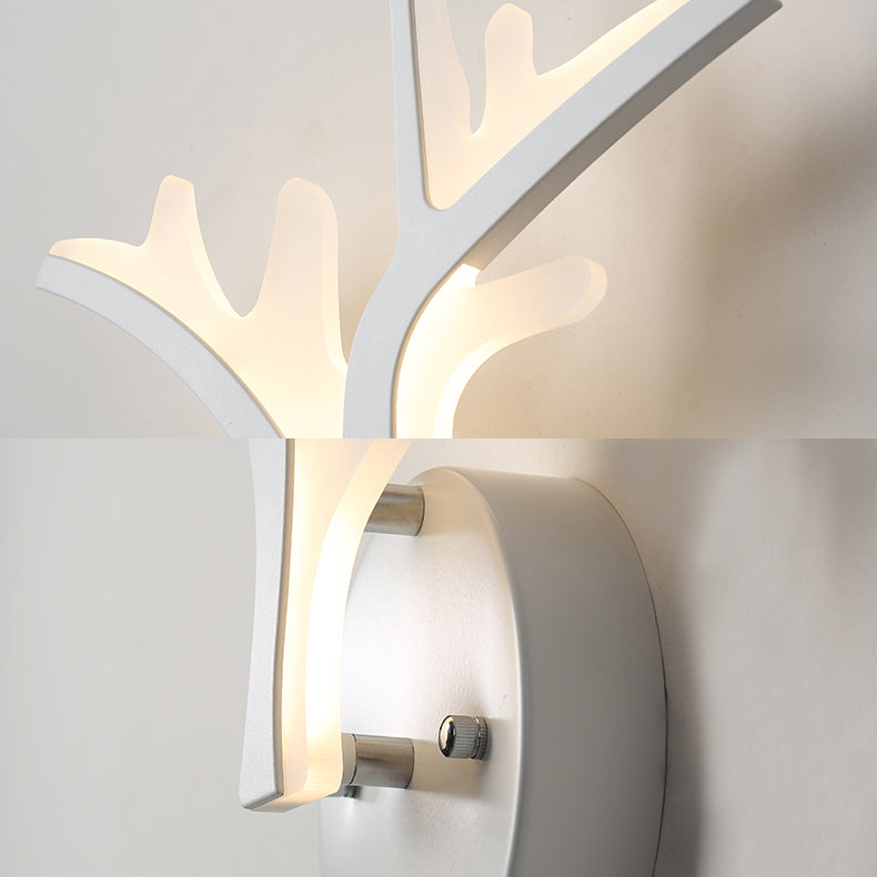 Vivolux | Reh Horn LED Wandlampe Tier Stil Acryl Wandlampe in Weiß für Erwachsene Kinder Schlafzimmer