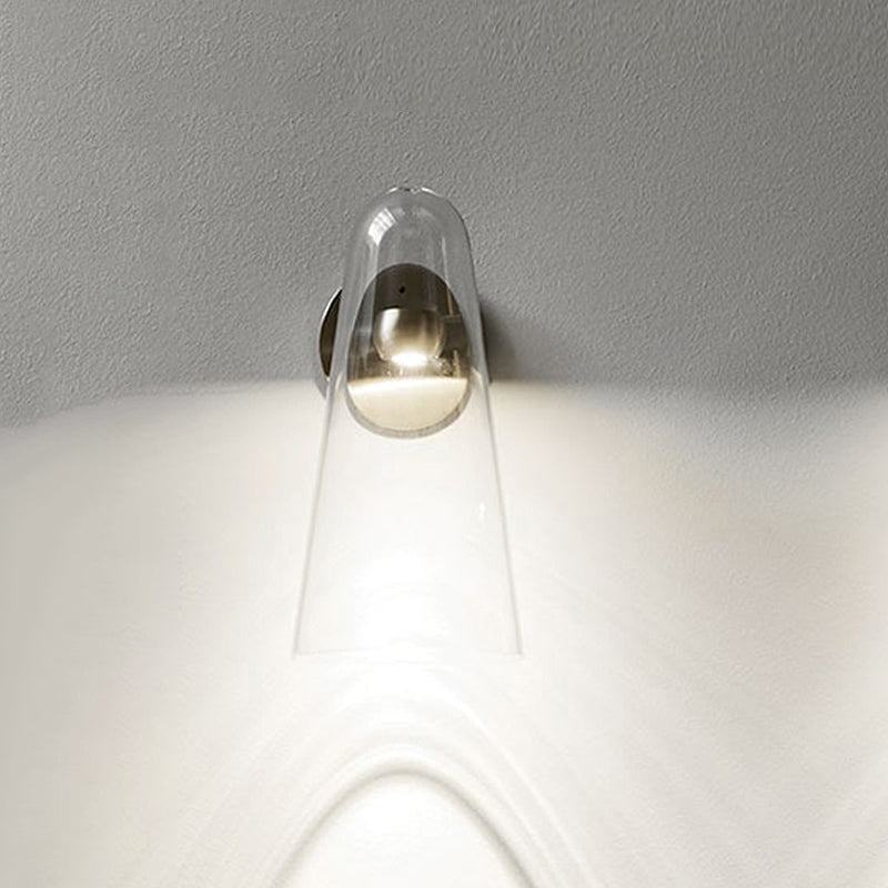 Vivolux | 1 Kopf Küchenkinder Wandmontage Beleuchtung Minimalistische Gold Wand Leuchte mit Kegel Klarglas Schirm
