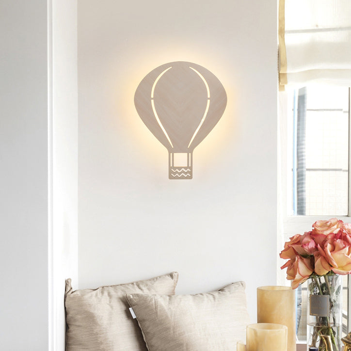 Vivolux | Schöne beige Wandlampe mit Cartoon-Muster, Holz-LED-Wandlampe für Wohnzimmer und Kinderzimmer