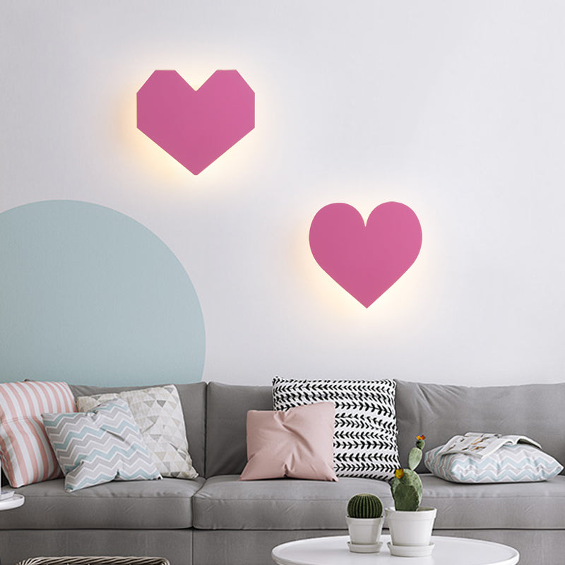 Vivolux | Rosa Finish Herz Wandbeleuchtung Schöne Holz LED Wandleuchte für das Schlafzimmer von Mädchen Flur