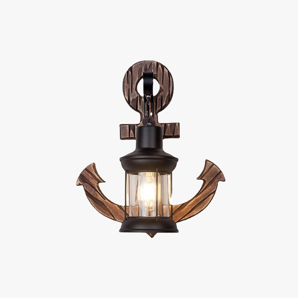 Vivolux | Vintage Anker LED Wandleuchte - Industrie Metall & Holz für Esszimmer/Wohnzimmer