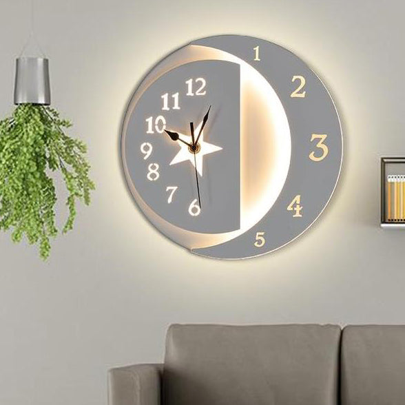 Vivolux | Witte Klok Led Wandverlichting Moderne Acryl en Metaal Wandmontage voor Kinderen