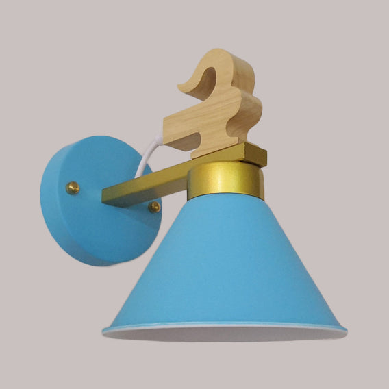 Vivolux | Pyramid Ganggang Kindergarten Wandlampe Metall Einzelne Glühbirne Macaron Stilvolle Wandlampe