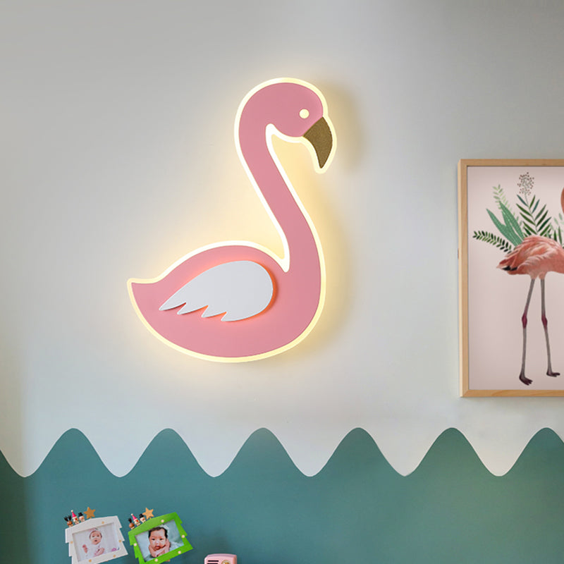 Vivolux | Roze Links/Rechts Zwanen Wandlamp Cartoon Acryl LED Plafond Wandlamp voor Baby Kamer