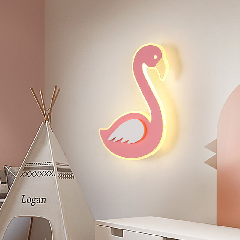 Vivolux | Roze Links/Rechts Zwanen Wandlamp Cartoon Acryl LED Plafond Wandlamp voor Baby Kamer