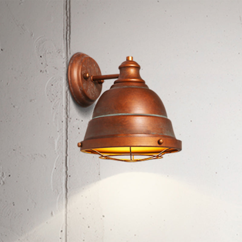 Vivolux | 1 Kop Wandscone Lamp Industrieel Vintage Koepel Shade IJzeren Wandverlichting met Draadbescherming in Zwart/Koper