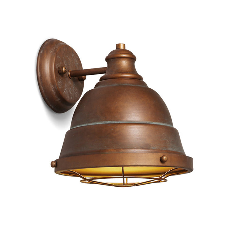 Vivolux | 1 Kop Wandscone Lamp Industrieel Vintage Koepel Shade IJzeren Wandverlichting met Draadbescherming in Zwart/Koper