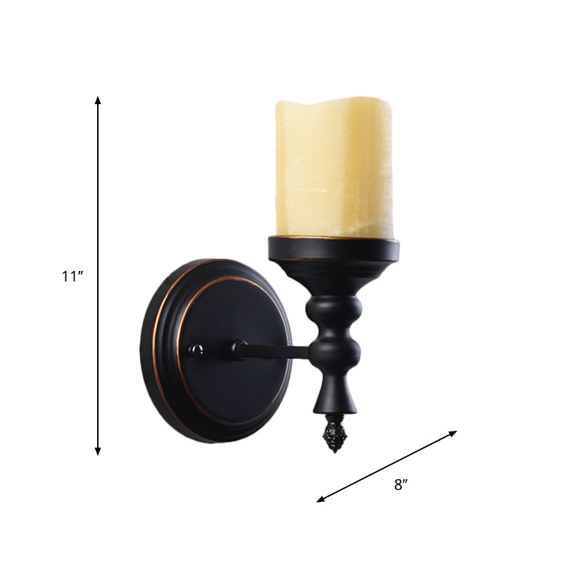 Vivolux | Opal Glas Wandlicht Sconces Antiqued 1 Licht Binnen Wandlamp Armatuur in Zwart