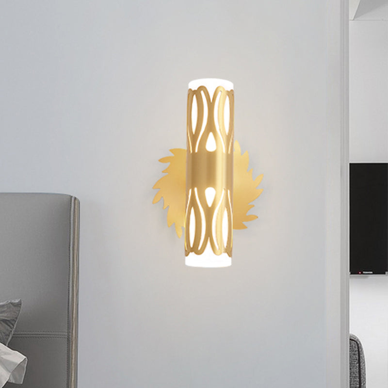 Vivolux | Zylinder Bett Nachttisch Wandlampe Zeitgenössische Metall LED Messing Wandlampenarmatur