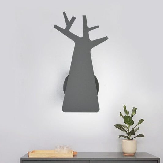 Vivolux | Nordic Tree Silhouette Iron Wandlamp 1 Hoofds als Verlichting Fixture in Groen/Wit/Grijs voor Slaapkamer